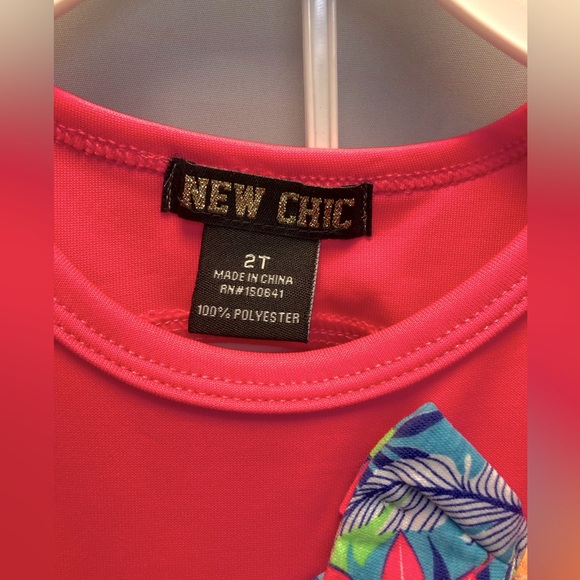 New Chic scuba knit bike set, knockout pink, 2T - Picture 4 of 7